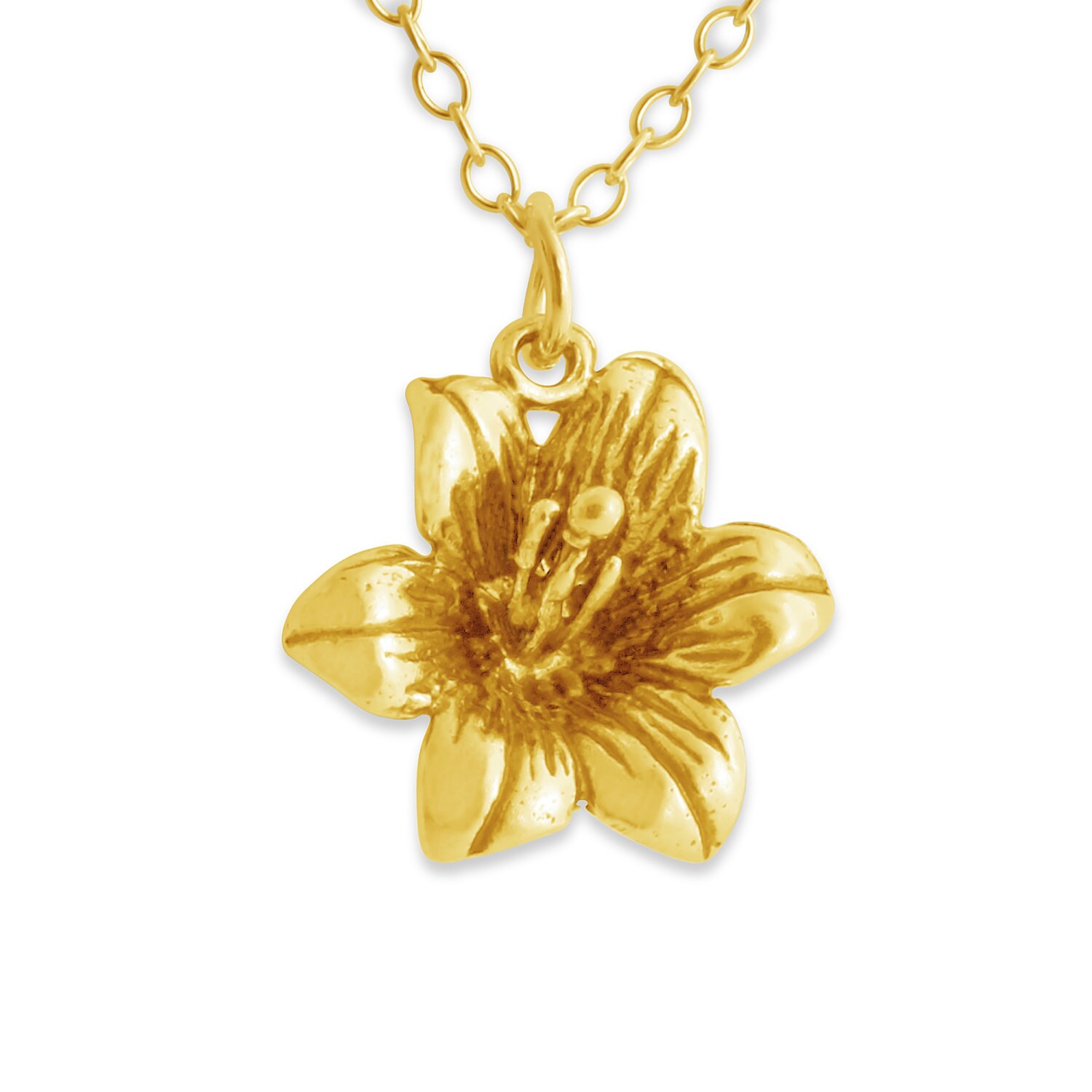 3D Lily Flower Full Bloom 6 Petals Garden Plant Floral Charm