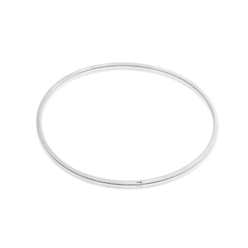 Thin Oval Bangles 1.8mm Set of 3 Small Bracelet #925 Sterling Silver #Azaggi B0655S