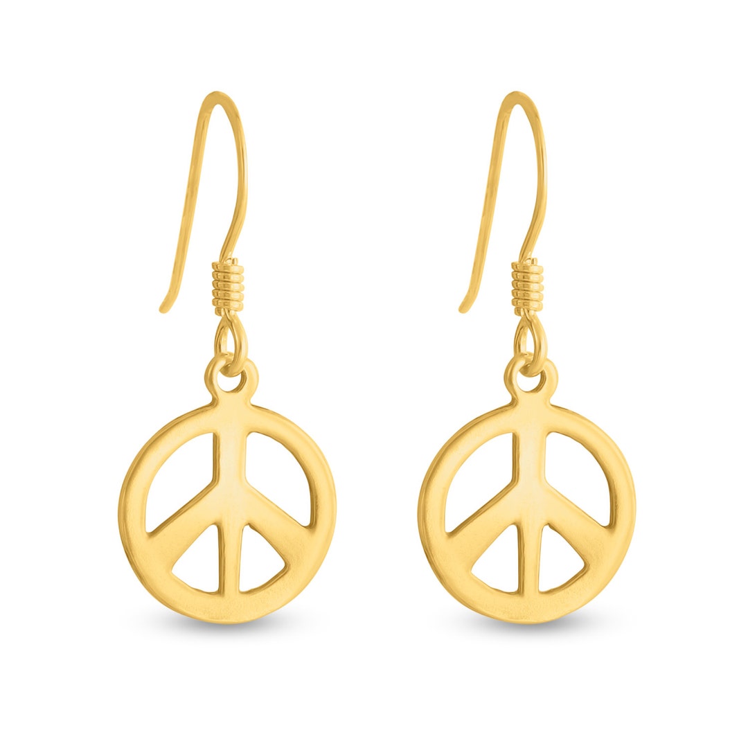 Peace sign cheap dangle earrings