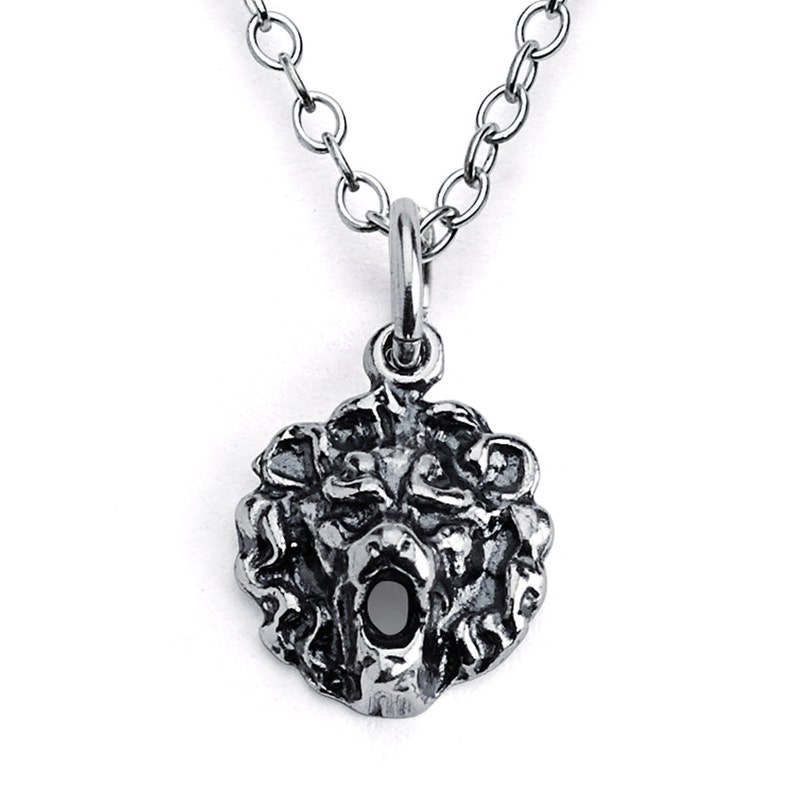 Roaring Lion King Head Leo Zodiac Sign Pendant Necklace Sterling Silver