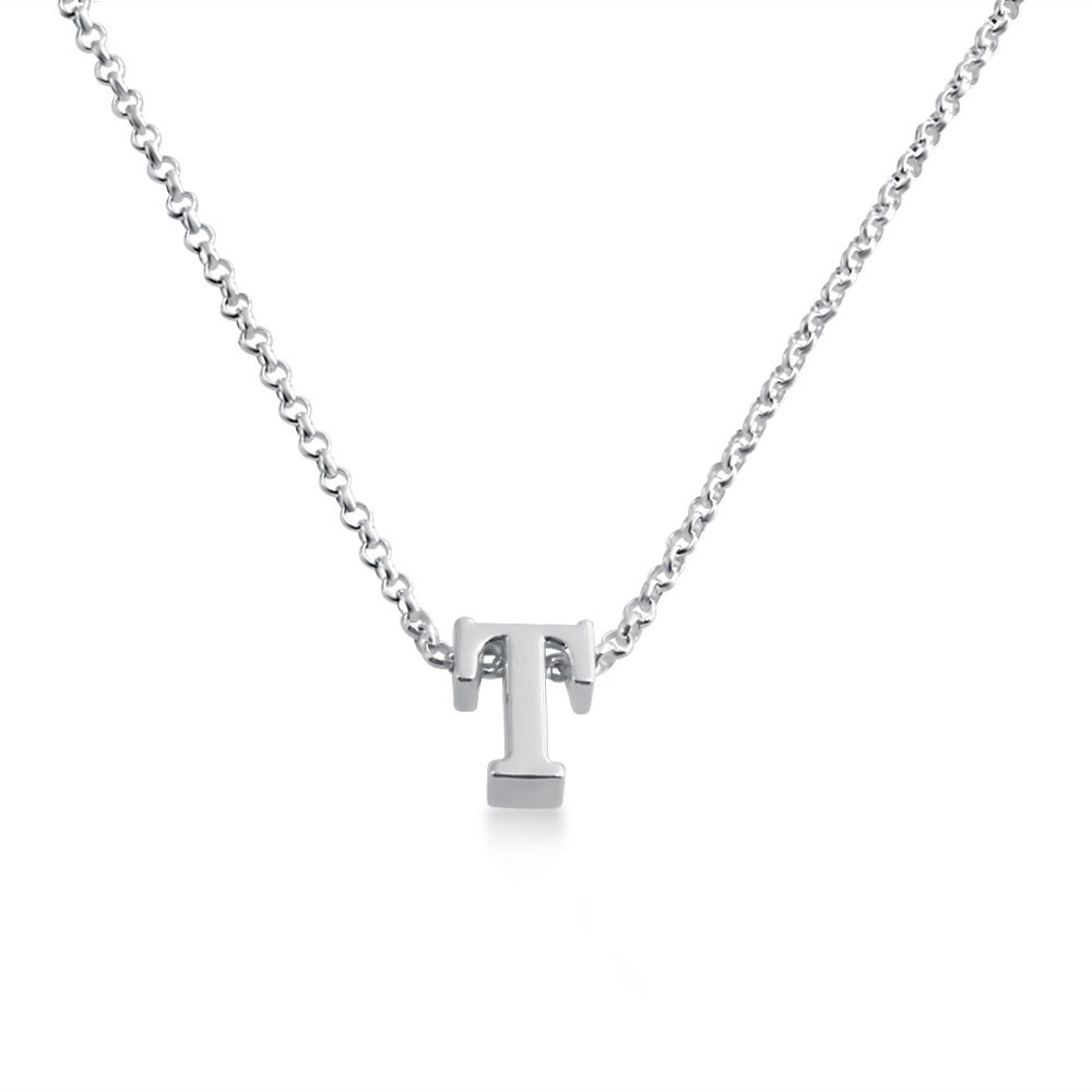 Initial t hotsell necklace silver