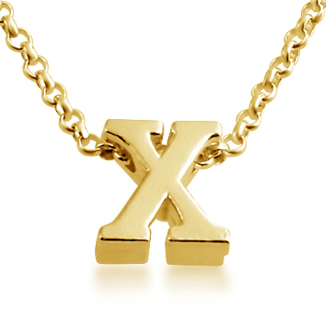 Oval Initial Charm Necklace - Uppercase Font x2