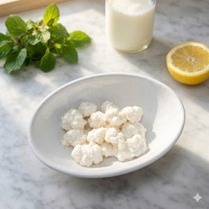 Live Milk Kefir Grains: Cultured in Organic Raw Milk - Heirloom Cauliflower-Like Clusters