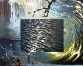 Original Fine Art Painting, "When You Pass", by Christianna Soumakis, pastel, grey, black