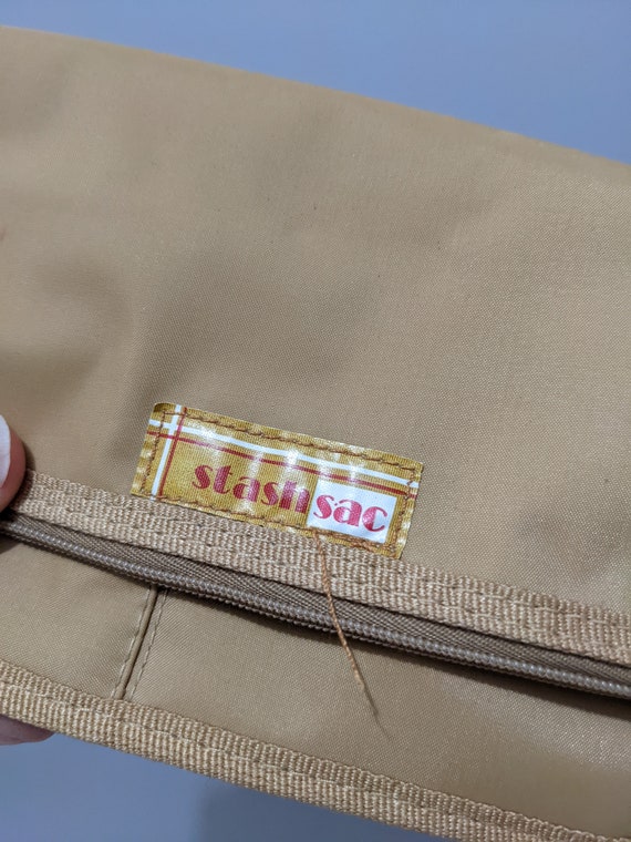 Vintage Stashsac Vinyl Velcro Zipper Wallet Gold Gem