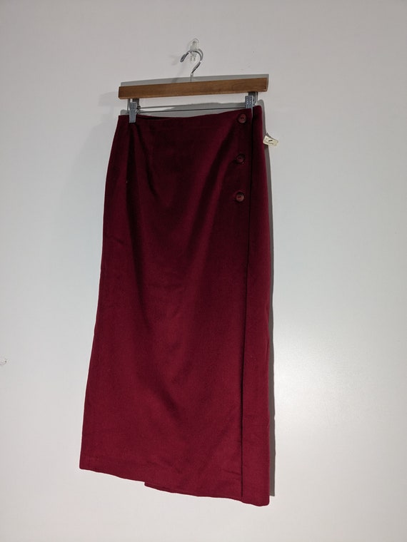 Vintage Daniel Hechter Paris Long Wool Skirt Burgu