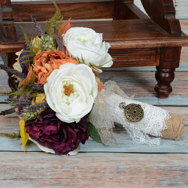 Fall Wedding Bouquet-Autumn Wedding Bouquet-Rustic-Romantic Bridal Bouquet Vibrant Fall Bouquet!