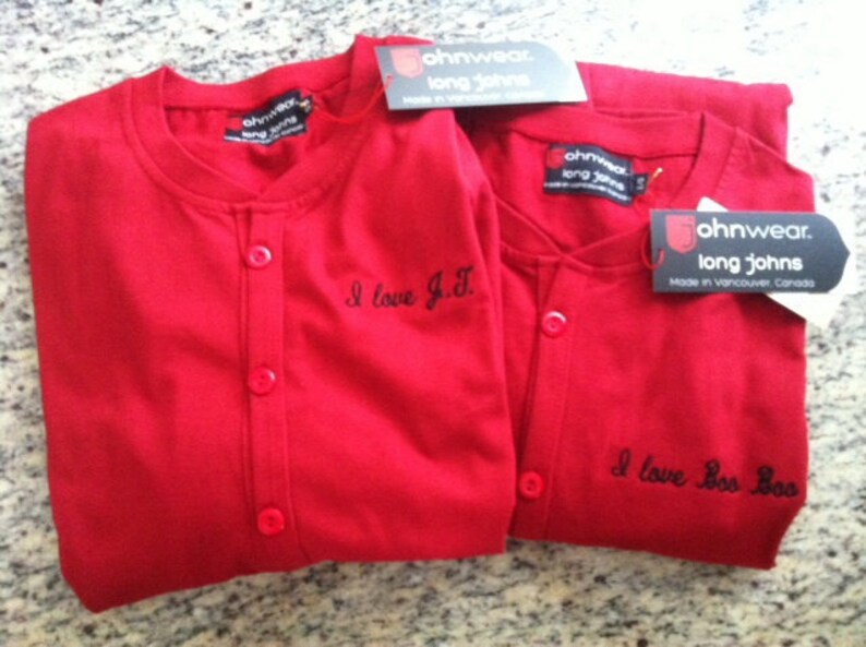 Custom Embroidery for your johnwear long johns image 1