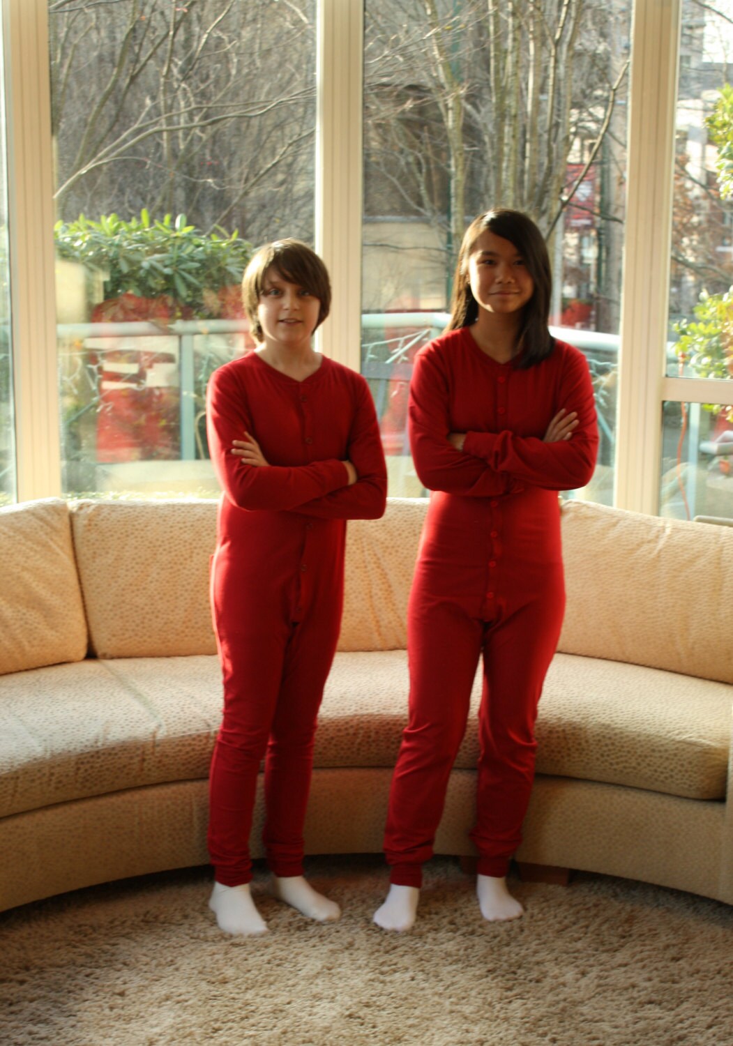 kids red long johns