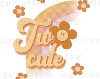 Two Cute Retro Birthday PNG | Sublimation Design | 2nd Birthday | DTF Design