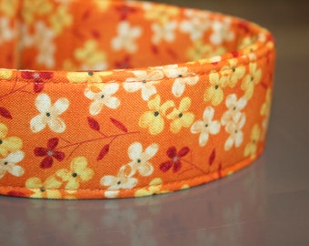 Orange Floral Fall Autumn flowers Dog & Cat Collars