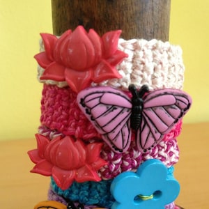 Friendship Bracelet Flower Butterfly Button Bracelet Child Preteen Teen Birthday Party Favor Accessory BFF Gift Nature Boho Hippie Costume