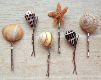 Shell Hair Pin Ocean Hair Style Beach Wedding Mermaid Costume Accessory Bobby Pin Music Festival Summer Surfer Girl Vacation Hawaiian Luau