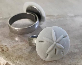 Sand Dollar Ring Beach Ocean Sea Jewelry Surfer Girl Mermaid Island Vacation Shore Tropical Hawaiian Luau Nature Boho Girlfriend Wife Gift