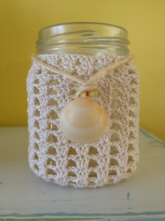 Crocheted Mason Jar Cover Half Pint Pint Quart Cottage Style Etsy