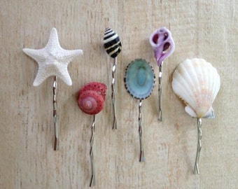 Shell Hair Pin Ocean Hair Style Beach Wedding Mermaid Costume Halloween Cosplay Pin Up Music Fest Summer Tropical Hawaiian Luau Surfer Girl