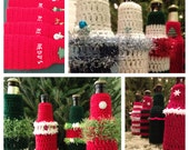 Beer Bottle Cover PATTERN Crocheted Beverage Ugly Tacky Christmas Sweater Party Favor Hostess Gift DIY Holiday Secret Santa White Elephant