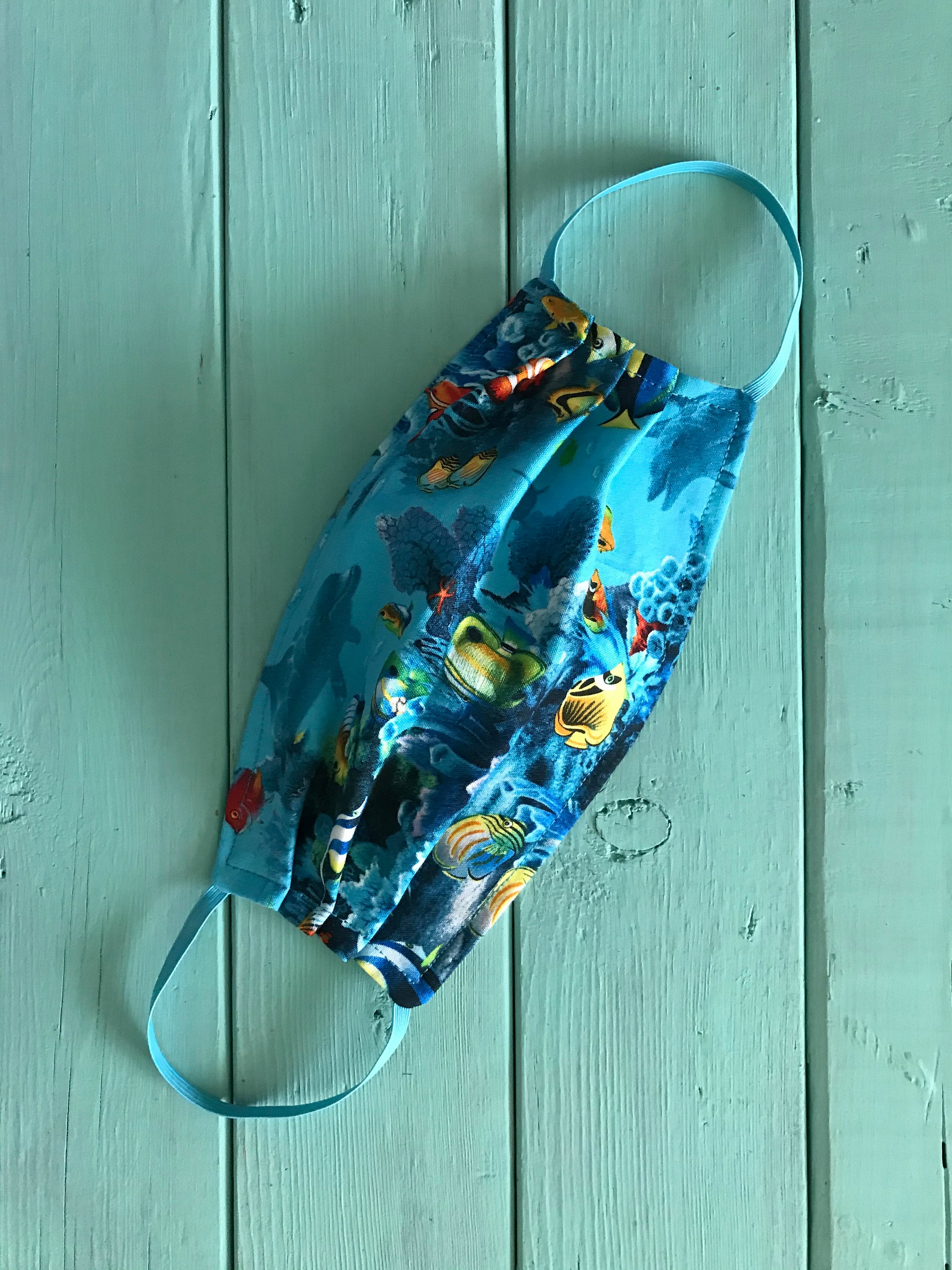 Face Mask Tropical Reef Sea Starfish Dolphin Travel Mask Cotton Fabric ...