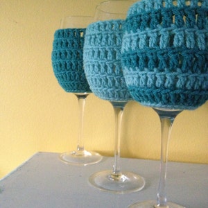 Wine Glass Cover READY TO SHIP Crochet Ugly Christmas Sweater Party Favor White Elephant Holiday Hostess Gift Bachelorette Wine Tasting Tour