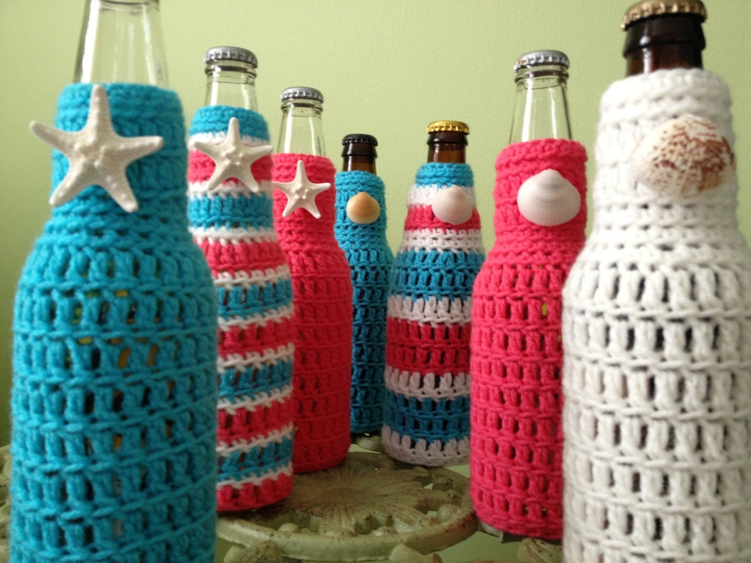 Beer Bottle Cover Beach Wedding Starfish Shell Sea Ocean Etsy