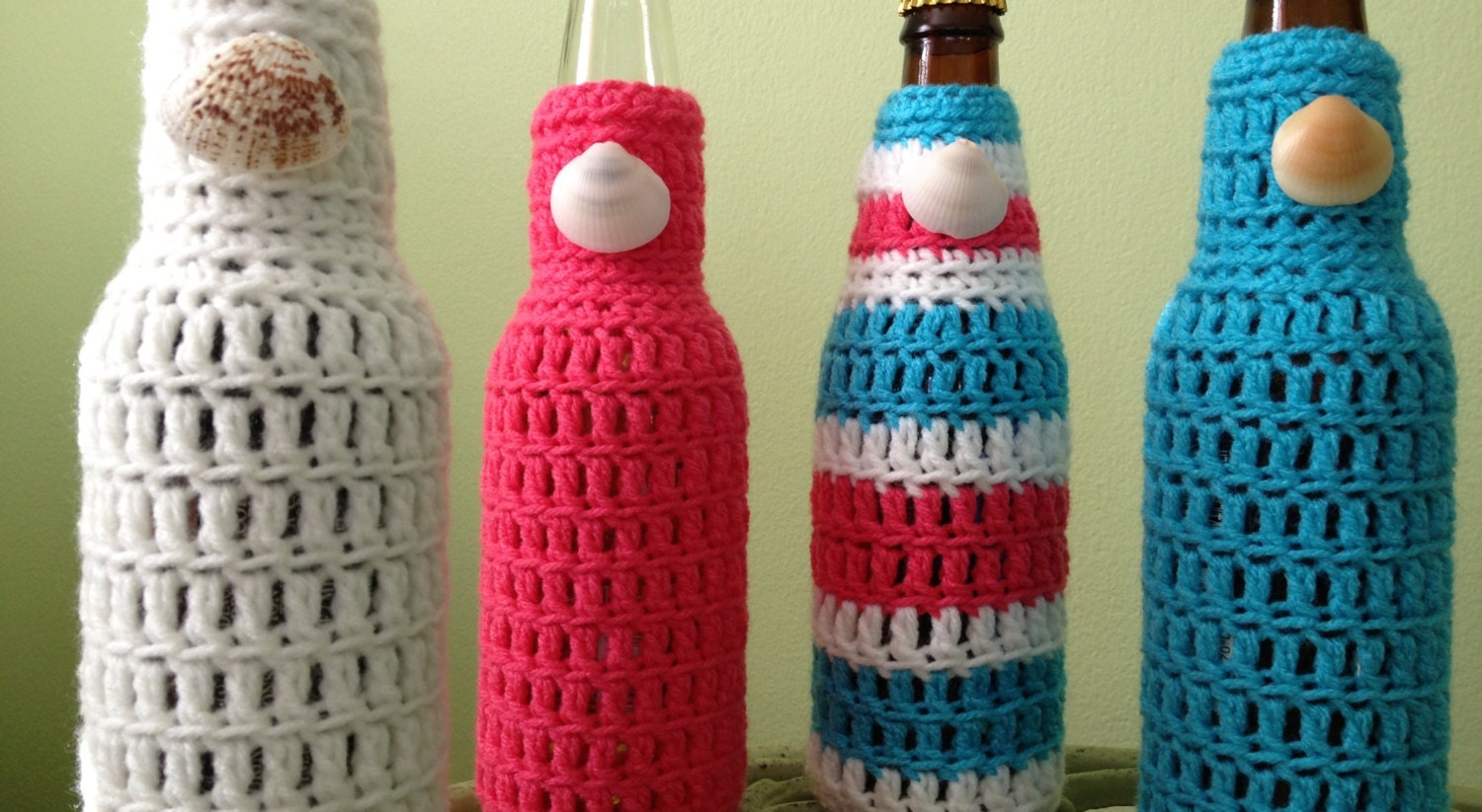 Beer Bottle Cover Beach Wedding Starfish Shell Sea Ocean Etsy