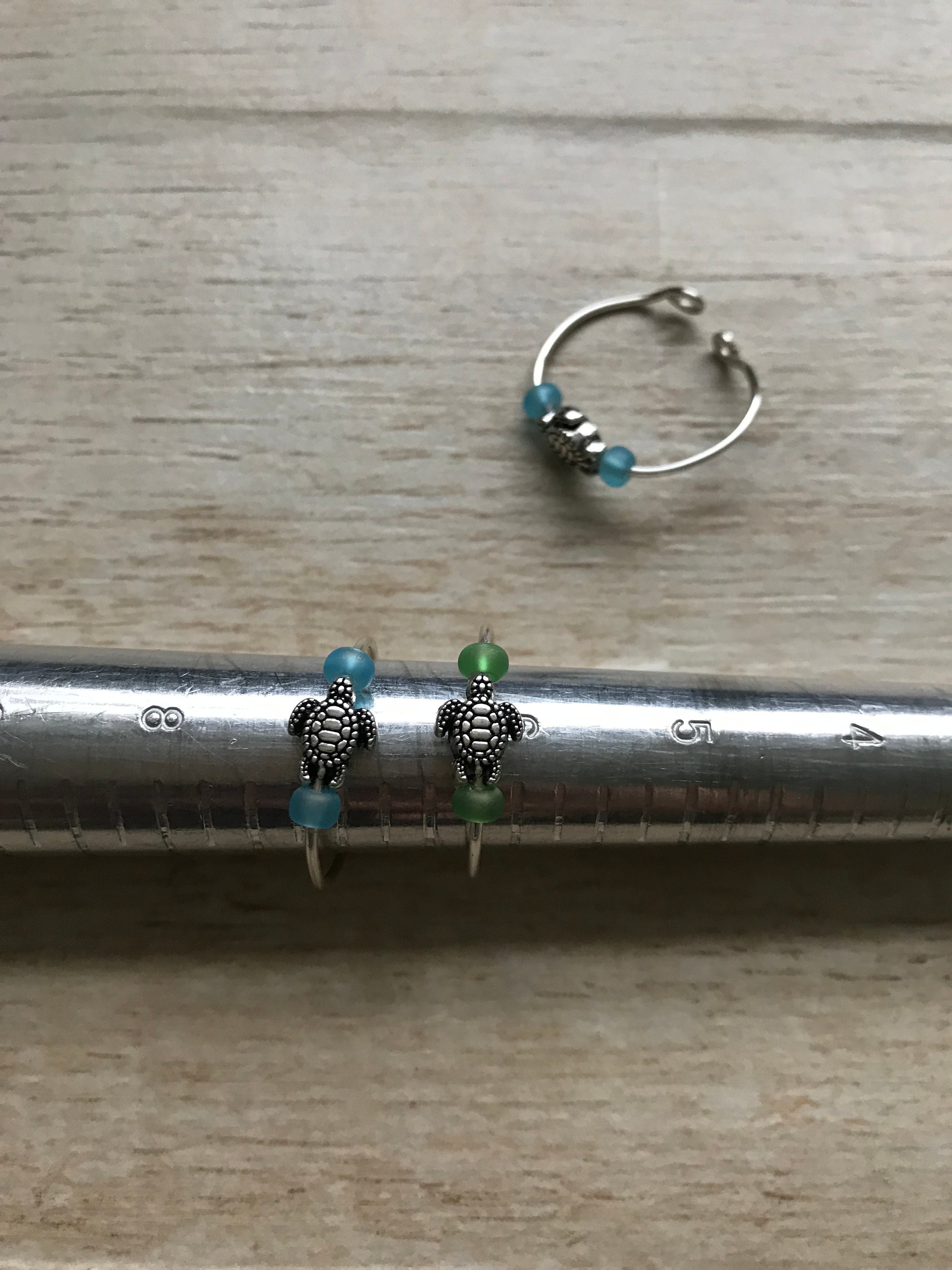 Sea Turtle Ring Adjustable Sea Glass Small Tiny Honu Ocean Beach ...