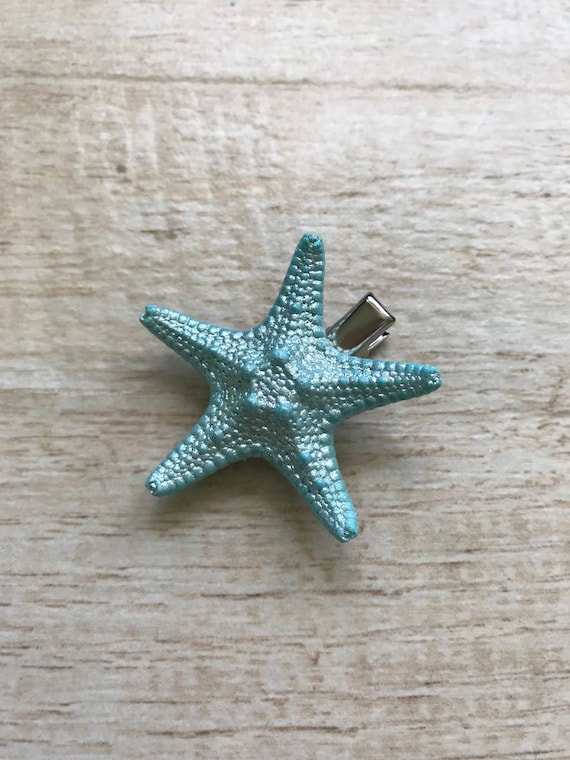 Starfish Pearly Green Blue Hair Clip 12-Piece Shell Pearl Starfish Hair Clip Set - Acrylic Resin  main image 4