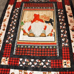 Timber gnomes Christmas quilt