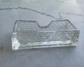 Vintage toothpick holder, glass toothpick holder, classic toothpick holder, textured toothpick holder, serving, kitchen decor (vitr)