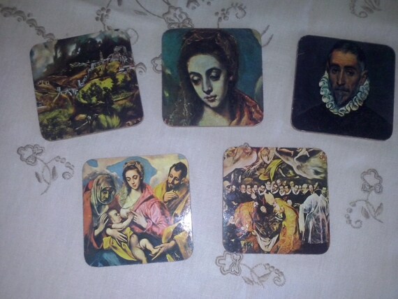 Set mit 5 Untersetzer Gemälde von El Greco berühmte ...