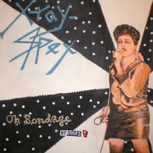 Original Mixed Media Painting X Ray Spex Punk Poly Styrene