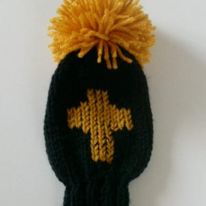 DIY KNITTING PATTERN Golden Celtic Cross Hand Knit Golf Club Headcovers, wedding gift, Knitting Pattern Instant Download