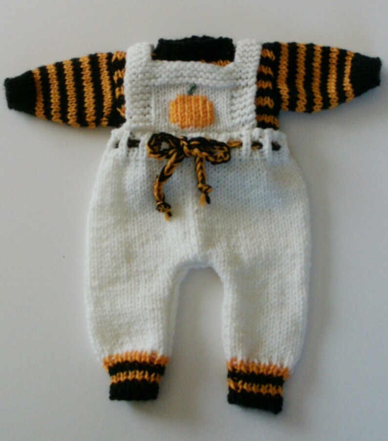 KNITTING PATTERN little Pumpkin Overalls Striped Sweater Etsy