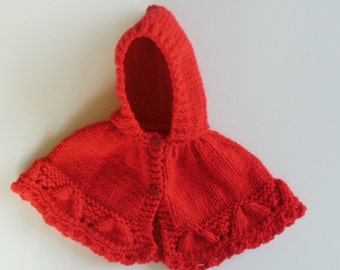 NEW! Knitting Pattern. Little Red Riding Hood for 15-22 Inch Dolls, Easy to Knit, Lace Pattern, Worsted 4 Ply Yarn Fits Many Dolls, Gift