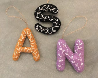 Felt Beaded Alphabet Ornaments