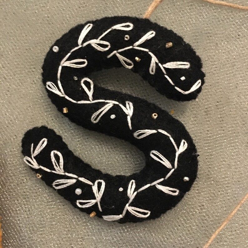 Felt Beaded Alphabet Ornaments Etsy