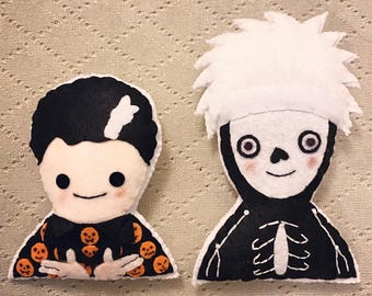 Tom Hanks Pumpkins and Skelly Feltie Ornaments