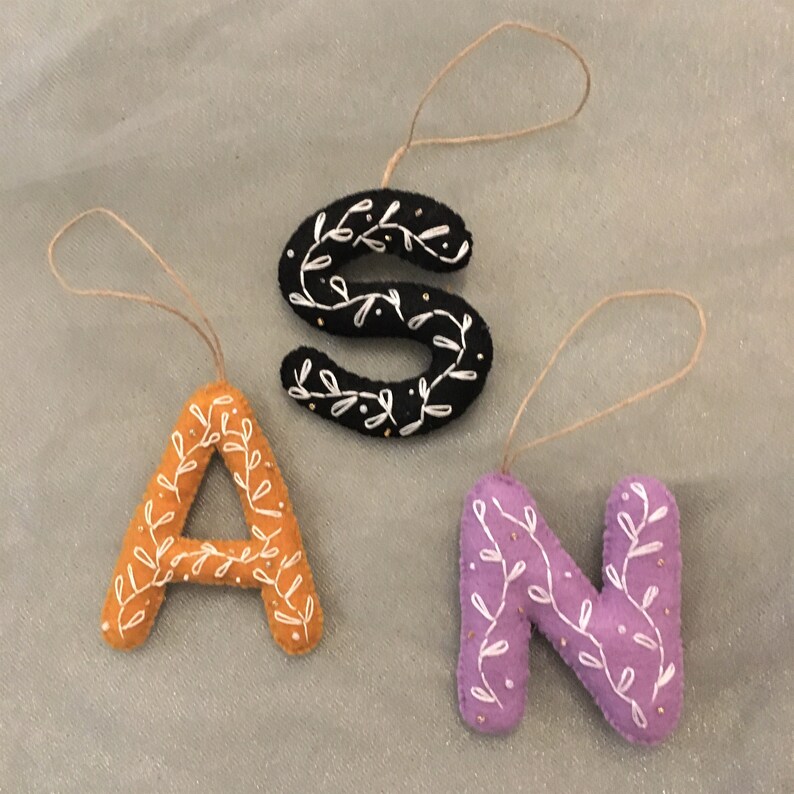 Felt Beaded Alphabet Ornaments Etsy