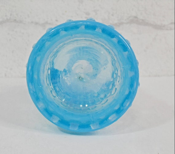 Vintage Fenton Blue Hobnail Glass Decanter Bottle wi… Gem