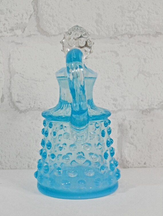 Vintage Fenton Blue Hobnail Glass Decanter Bottle wi… Gem