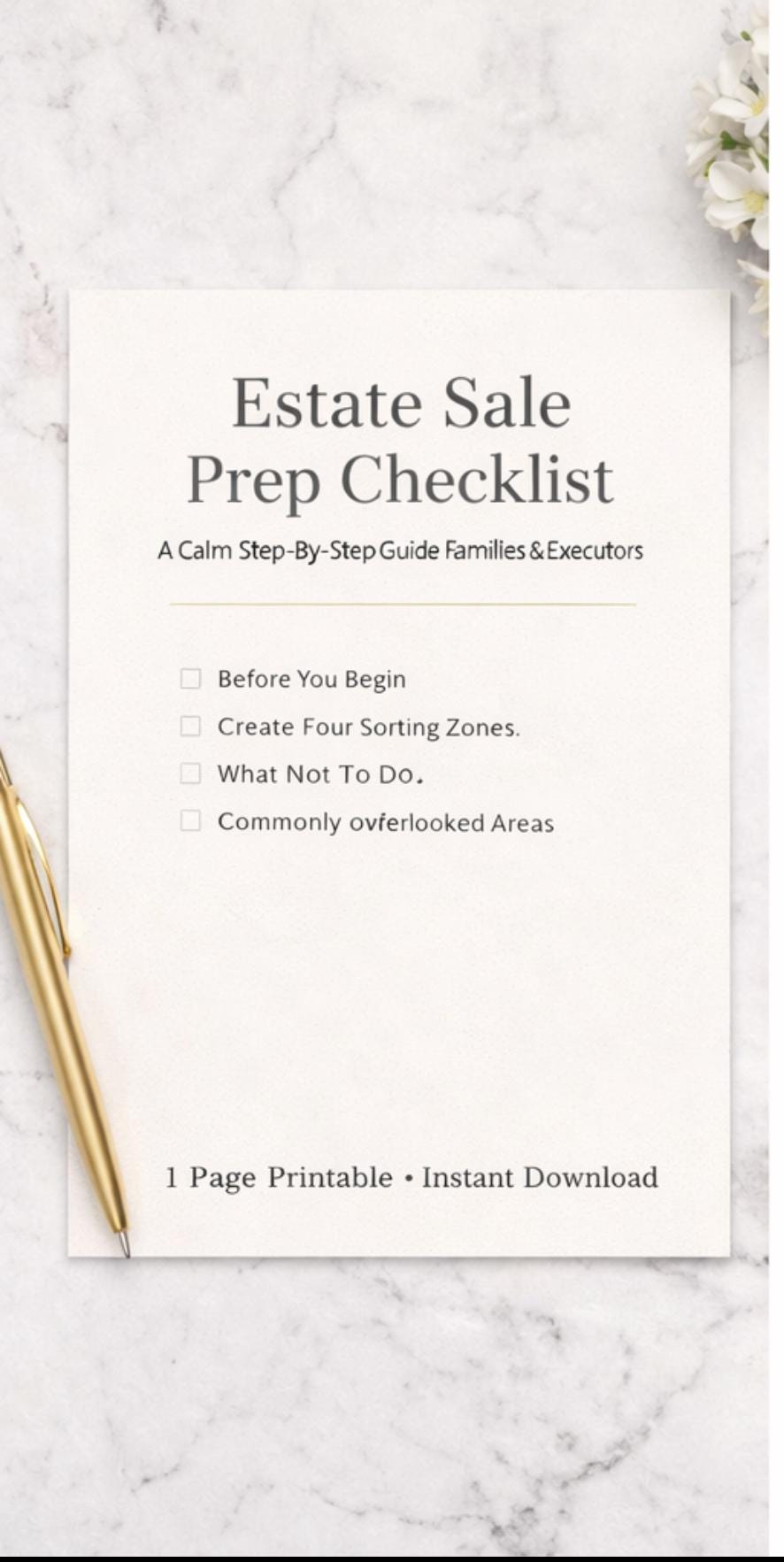 Prep Checklist | Executor Guide (digital Download - Etsy