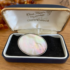 Early Australian Mother of Pearl and Silver Brooch2