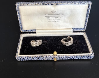 Tiny Marcasite   Silver Hoops