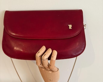 Vintage Burgundy Leather Handbag 1970