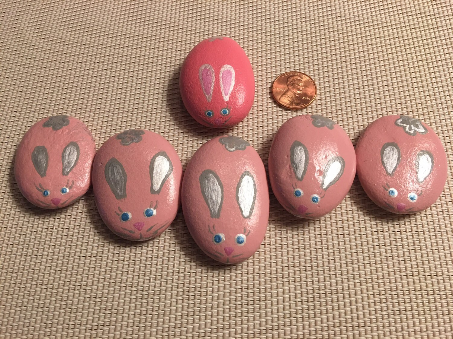 Pink Bunny Easter Rocks - Etsy