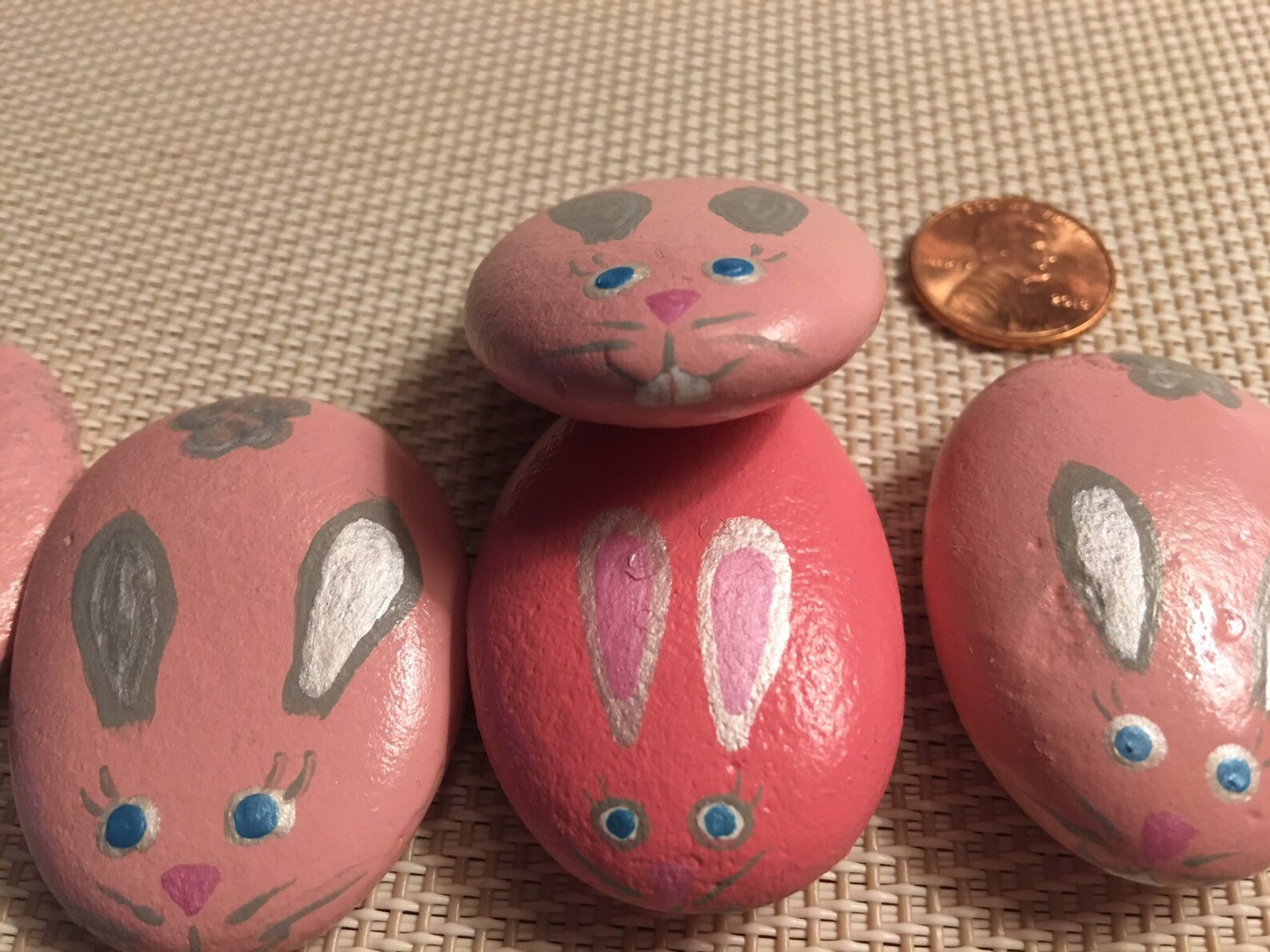 Pink Bunny Easter Rocks - Etsy