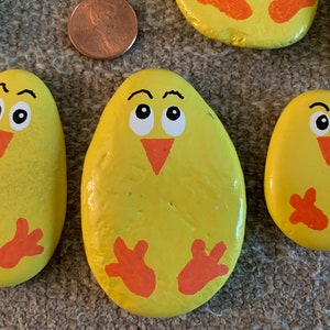 Yellow Easter Chicks, Painted Rocks - Etsy