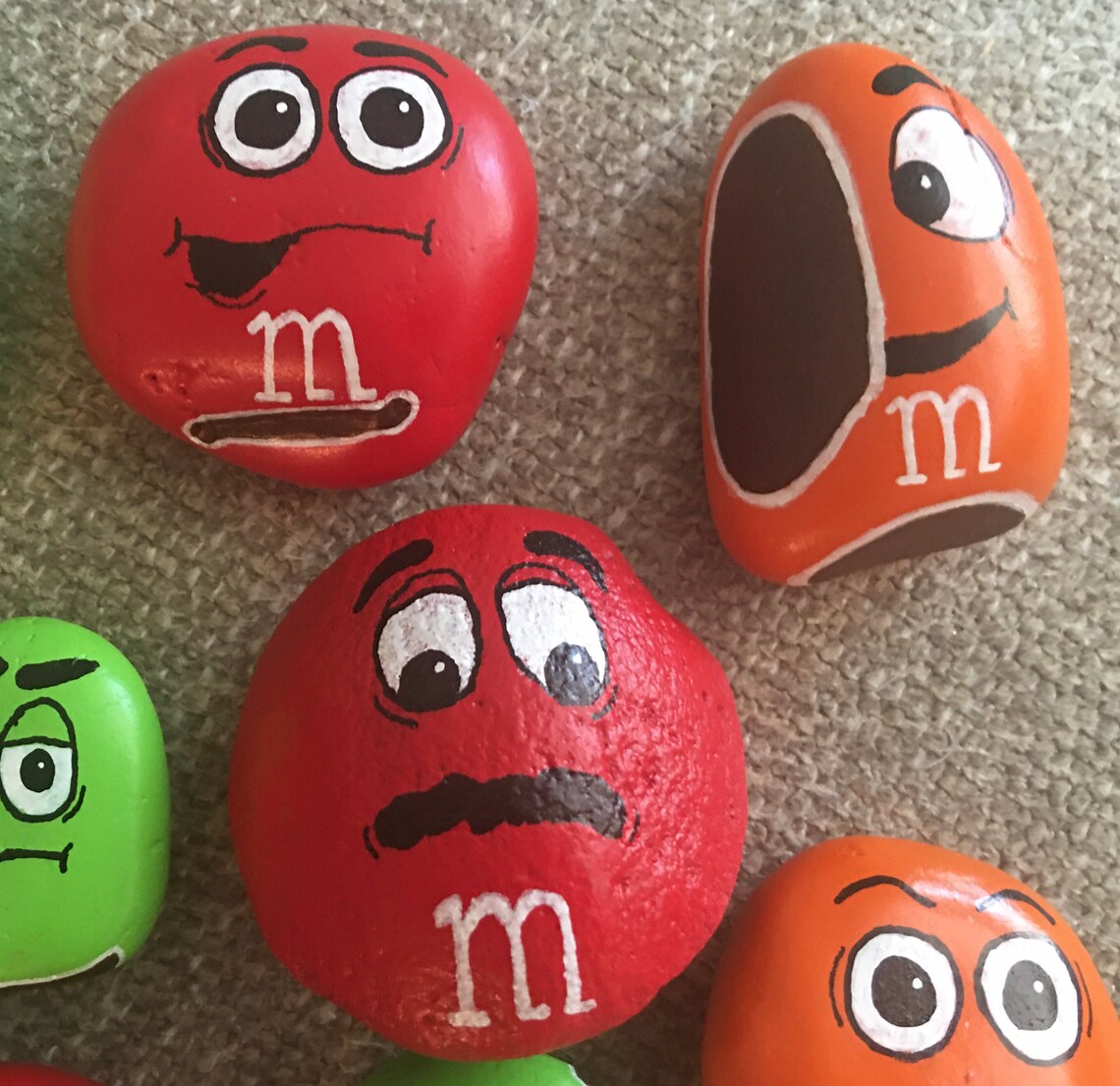 Small Peanut M&M Candy Painted Rocks Etsy