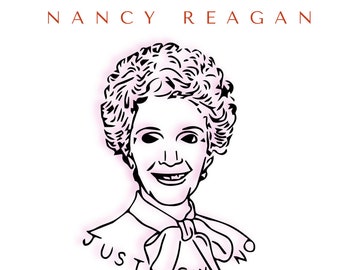 Retro 1980s Vintage Illustration | Nancy Reagan Just Say No | War On Drugs Vector Digital Download