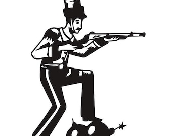 Vintage Revolutionary Soldier with Musket Vector | Historic Military Silhouette | Instant Digital Download